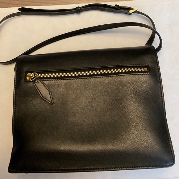 BURBERRY CHECKMARK AND NAVY BLUE LEATHER CROSSBODY PURSE.  Includes dust bag. - Picture 4 of 16